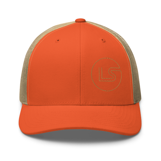 Leopard Step Trucker Cap Bass Orange/Dusty Tan